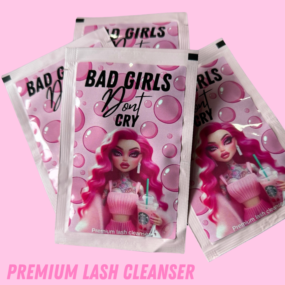 Lash cleanser pouch